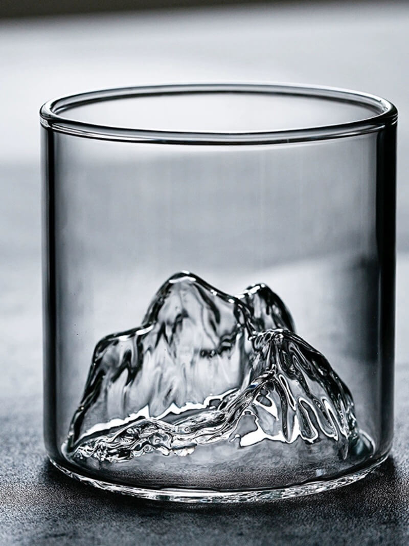 Mountain Design Glass Coffee Sake Shot Drinking Glasses