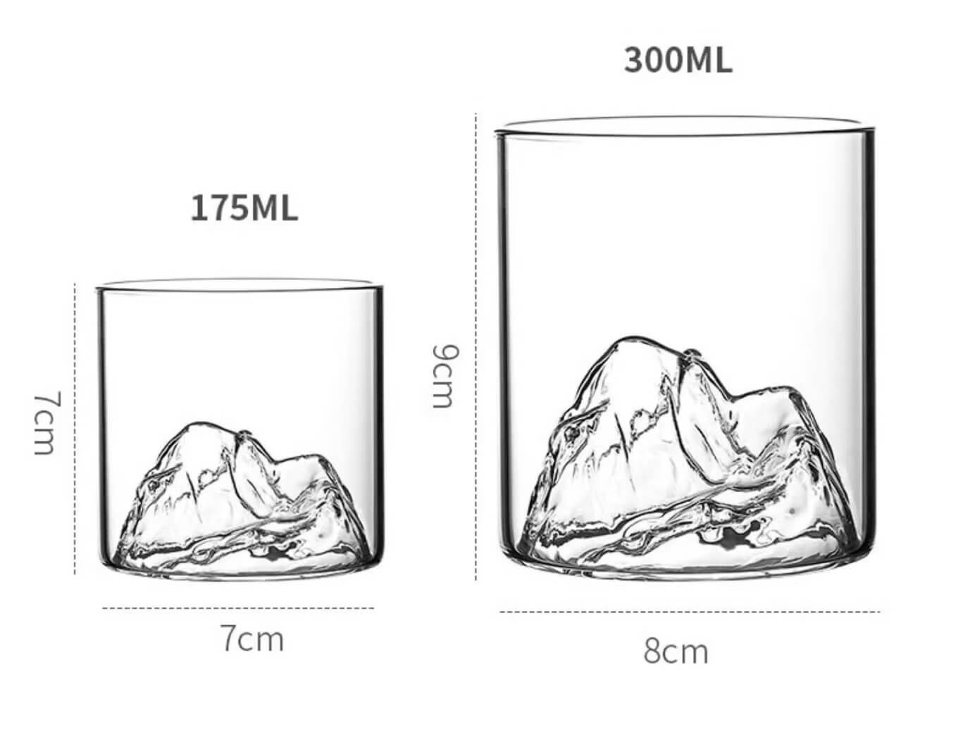 Mountain Design Glass Coffee Sake Shot Drinking Glasses