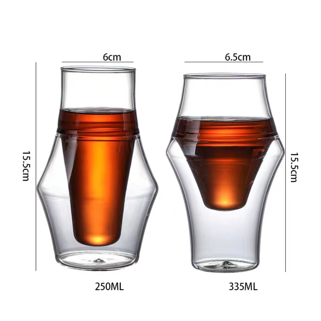 double insulated glass cup double insulated glass cup