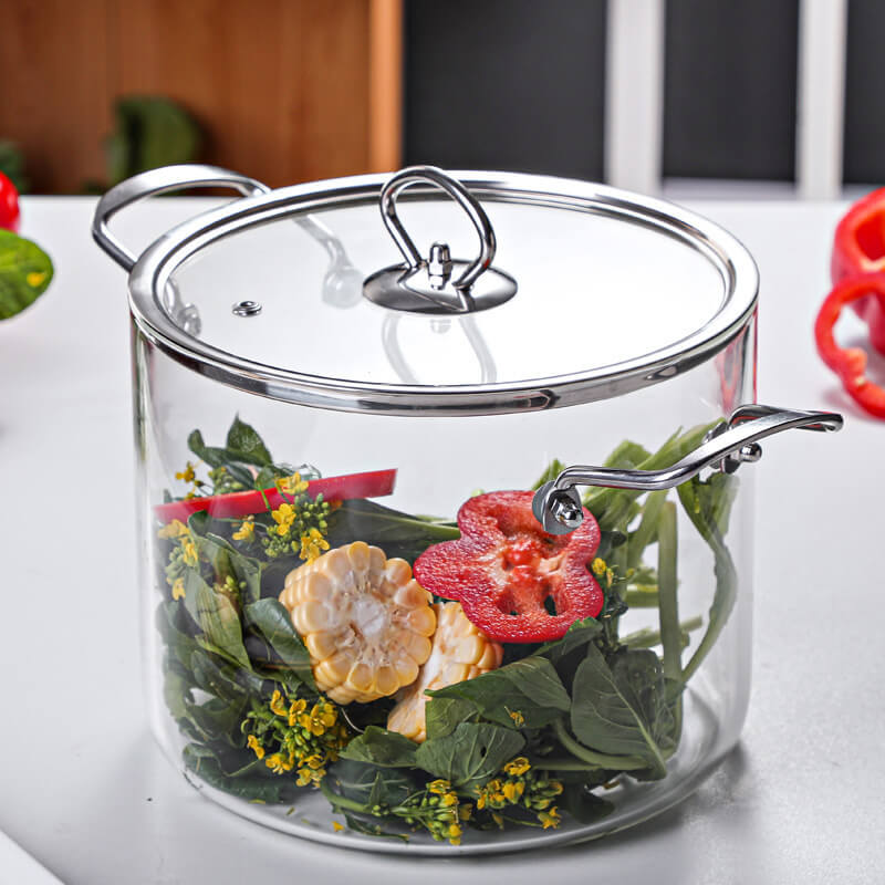 Borosilicate Heat Resisting Cookware Pots With Lids For Kitchen