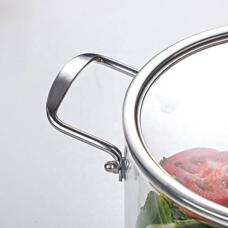 Borosilicate Heat Resisting Cookware Pots With Lids For Kitchen