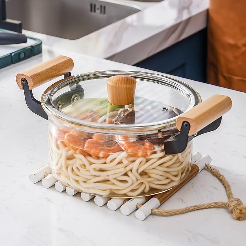 Flameproof Cooking Top Glass Pots Stove Cookware With Lids
