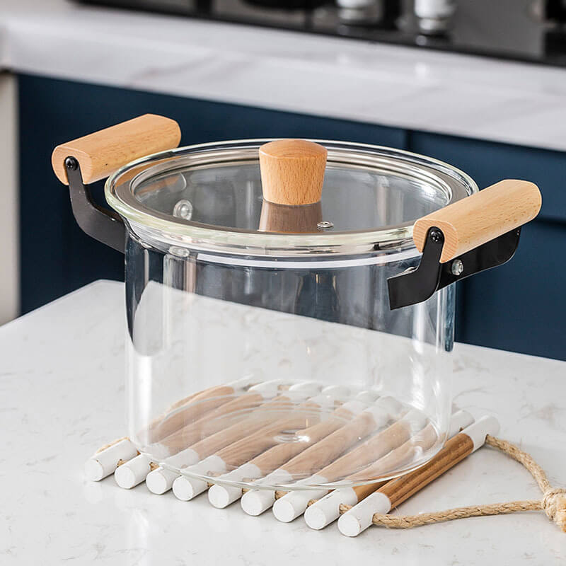 Flameproof Cooking Top Glass Pots Stove Cookware With Lids