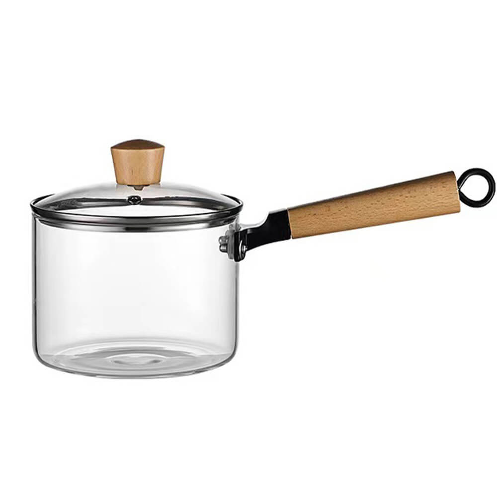 Transparent Cooking Glass Milk Soup Pot Cookware With Lids