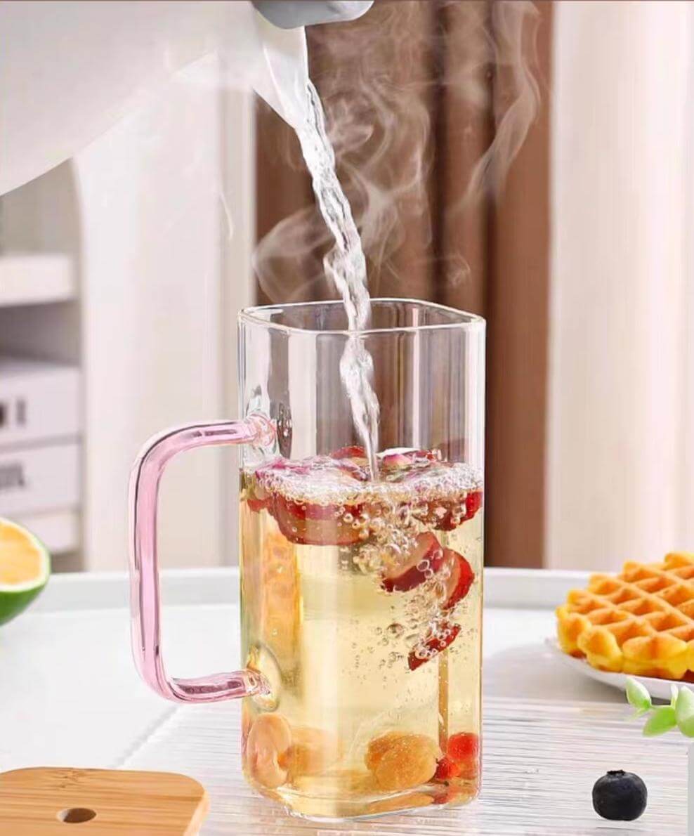 glass juice mugs