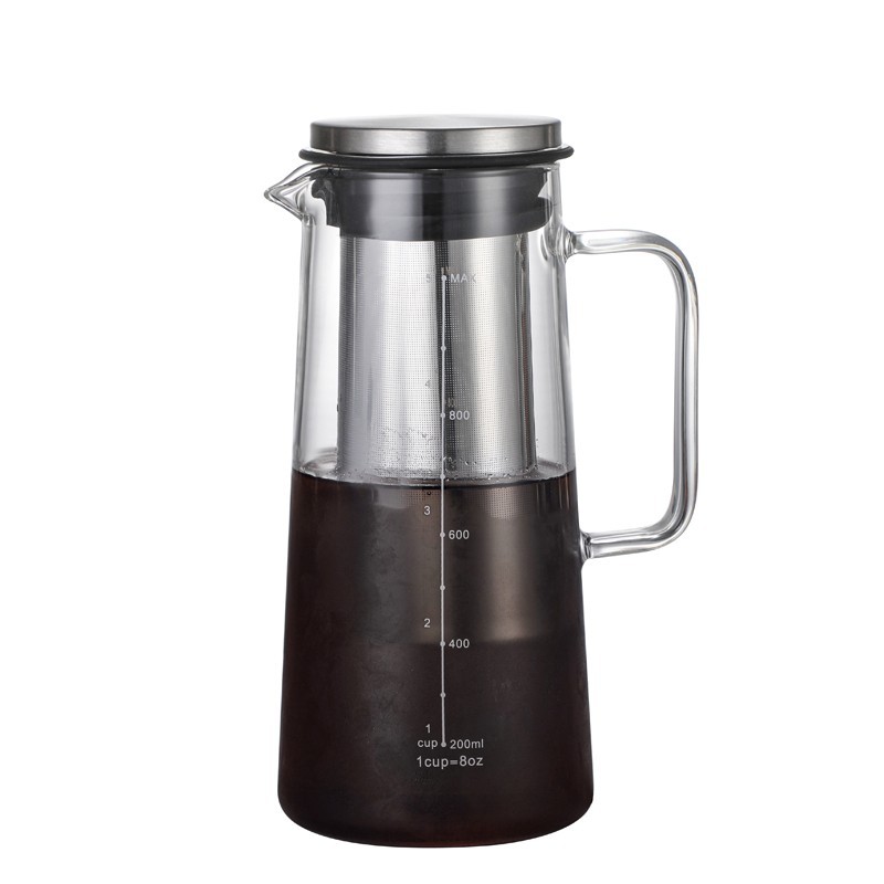 Pitcher Stainless Steel Filter Iced Tea Wholesale Borosilicate Glass Bottle Cold Brew Coffee Maker