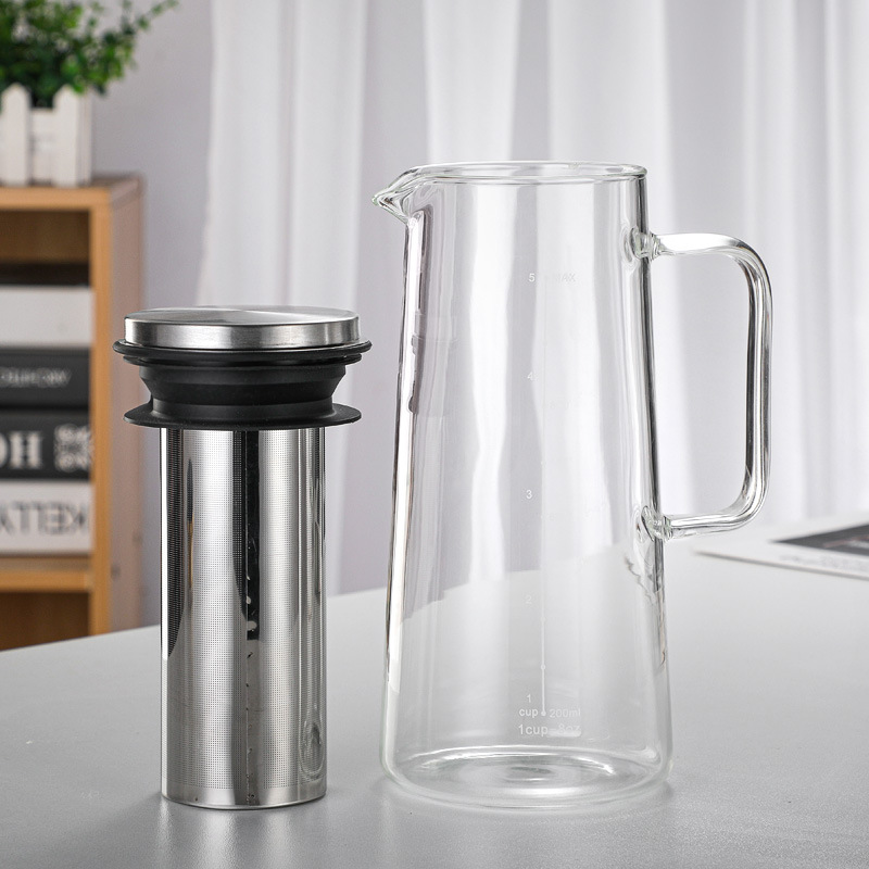 Pitcher Stainless Steel Filter Iced Tea Wholesale Borosilicate Glass Bottle Cold Brew Coffee Maker