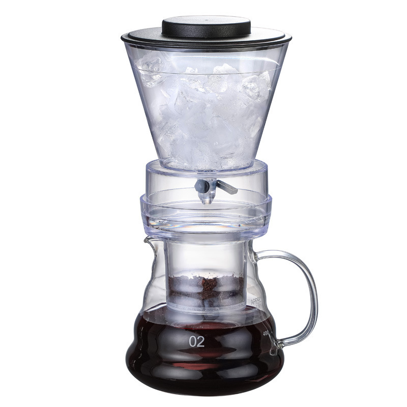 Logo Creative tools Glass Coffee Maker Regulatable Dripper Filter Cold Brew Pots Iced Brewer Percolators Ice Drip Coffee Pot