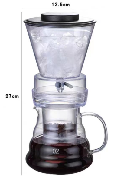Logo Creative tools Glass Coffee Maker Regulatable Dripper Filter Cold Brew Pots Iced Brewer Percolators Ice Drip Coffee Pot