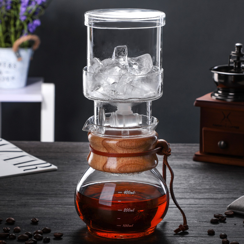 Icedrop Handmade glass integrated coffee pot Household drip type iced coffee pot Cold extraction pot top selling products