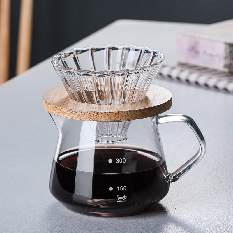4 Cup Glass Coffee Server V60 With Filters And Carafe