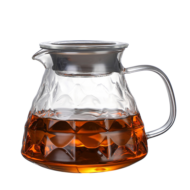 Clear Coffee Server 600ml Heat Resistant Borosilicate Glass Carafe Drip Coffee Pot for Pour Over Coffee