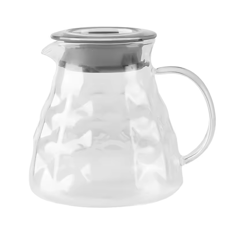 Clear Coffee Server 600ml Heat Resistant Borosilicate Glass Carafe Drip Coffee Pot for Pour Over Coffee