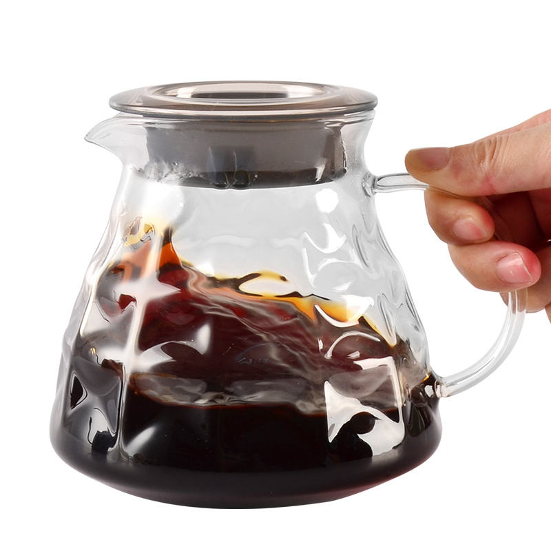 Clear Coffee Server 600ml Heat Resistant Borosilicate Glass Carafe Drip Coffee Pot for Pour Over Coffee