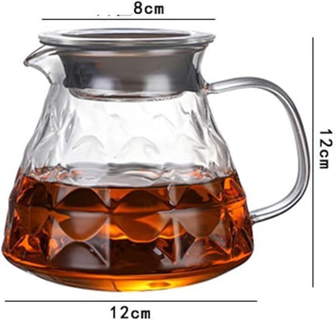 Clear Coffee Server 600ml Heat Resistant Borosilicate Glass Carafe Drip Coffee Pot for Pour Over Coffee