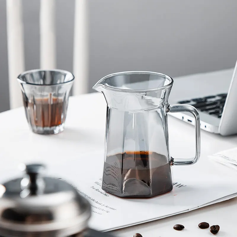 New Arrival Simple Design Top Quality 350-500ml Handmade clear flower tea brewer Coffee and teapot