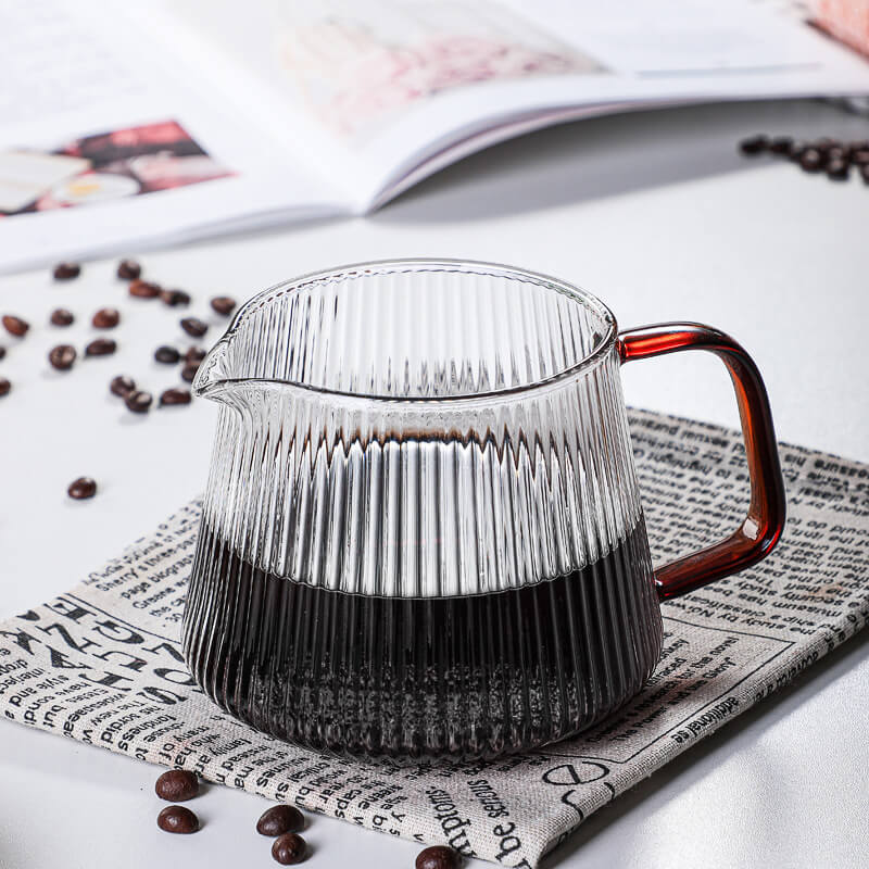 Wholesale Vertical Stripe Manual Coffee Maker Pot Diamond Coffee /Tea Pot Coffer Maker