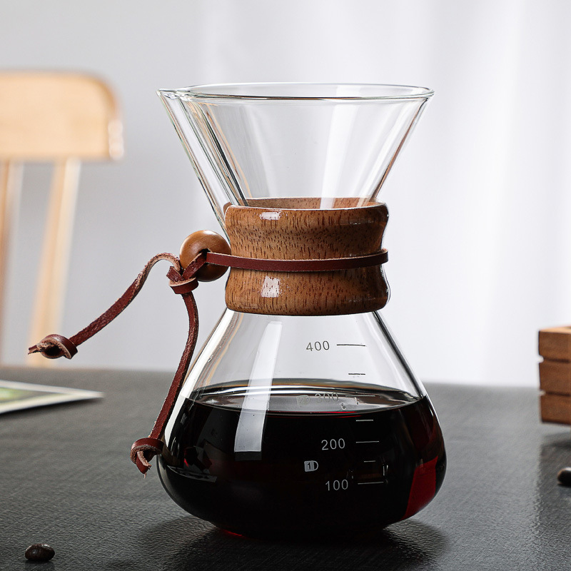 600ml borosilicate heat resistant clear glass cold brew coffee maker coffee pot