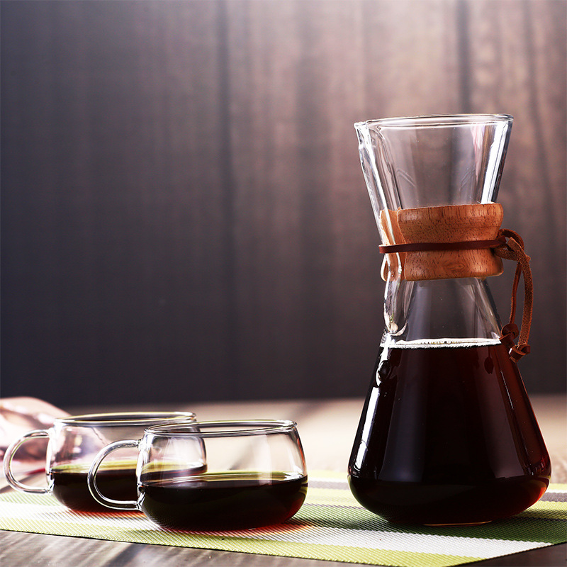 600ml borosilicate heat resistant clear glass cold brew coffee maker coffee pot