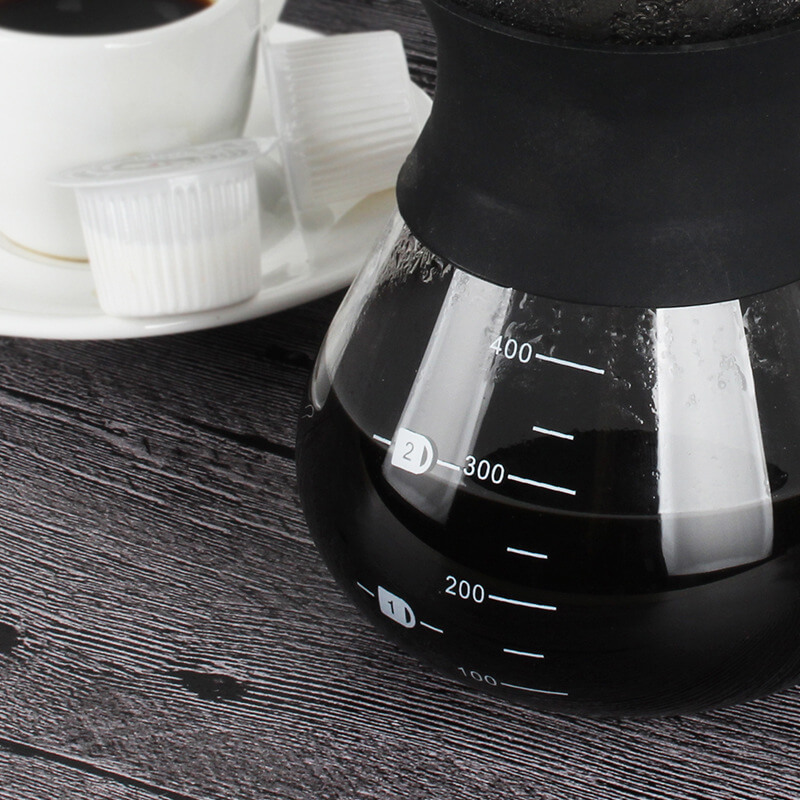 200ml 400ml Coffee Dripper Borosilicate Glass Carafe Stove Pot Pour Over Coffee Maker Sharing Pot With Rubber Sleeve Grip