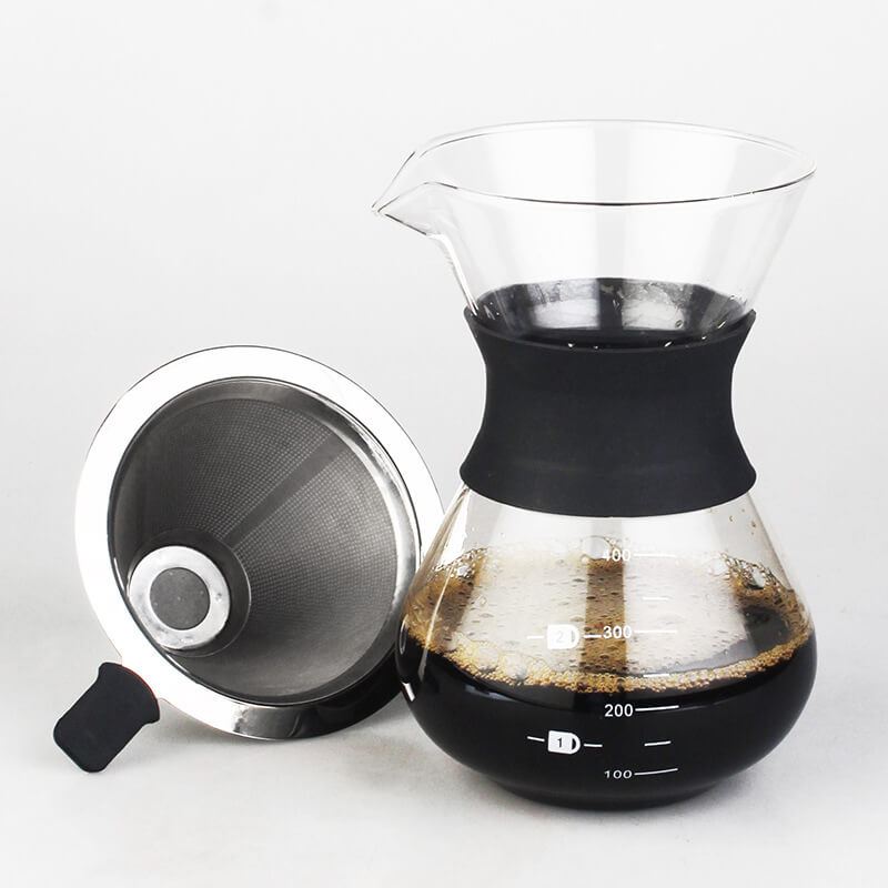 200ml 400ml Coffee Dripper Borosilicate Glass Carafe Stove Pot Pour Over Coffee Maker Sharing Pot With Rubber Sleeve Grip