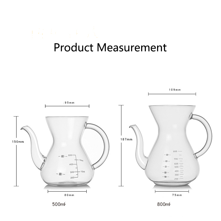 Pour Over Coffee Maker with Permanent Stainless Filter 8 Cup, Heat-Resistant Borosilicate Glass Coffee Dripper Brewer