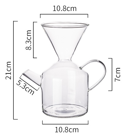 Pour Over Coffee Maker,Iced drip Coffee Maker Set with Filter,Reusable Glass Coffee Pot Manual Coffee Dripper Brewer with handle