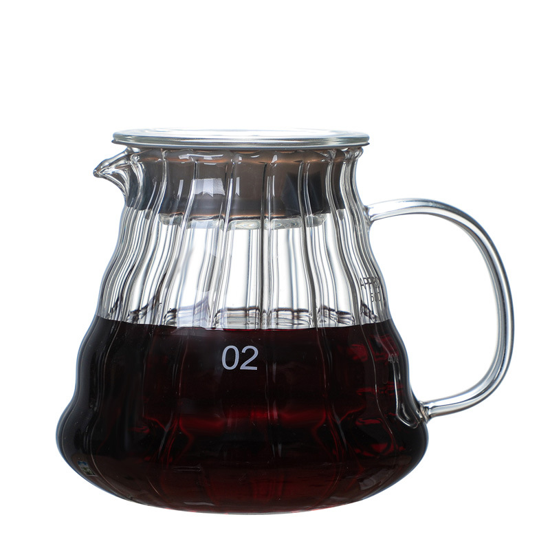 2024 borosilicate glass Coffee Pot Filter Makers Glass Pour Over Coffee Jug for Coffee Maker