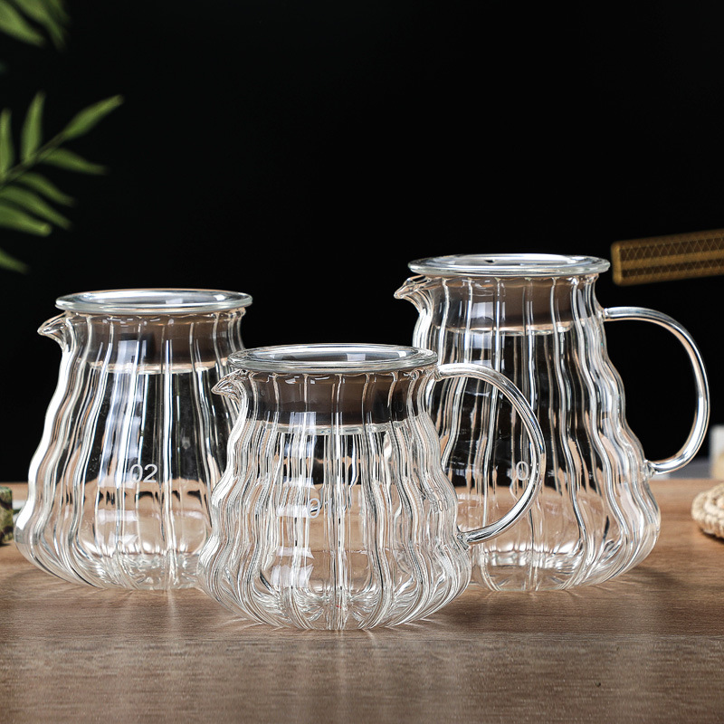 2024 borosilicate glass Coffee Pot Filter Makers Glass Pour Over Coffee Jug for Coffee Maker