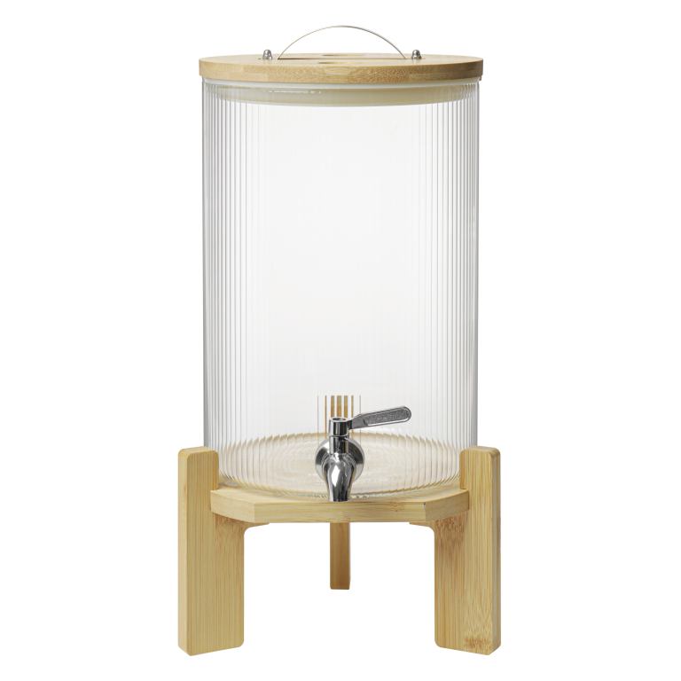New Clear Glass Large Capacity Party Use Dispenser Borosilicate Glass Water Beverage Drinking Dispenser Set With Tap
