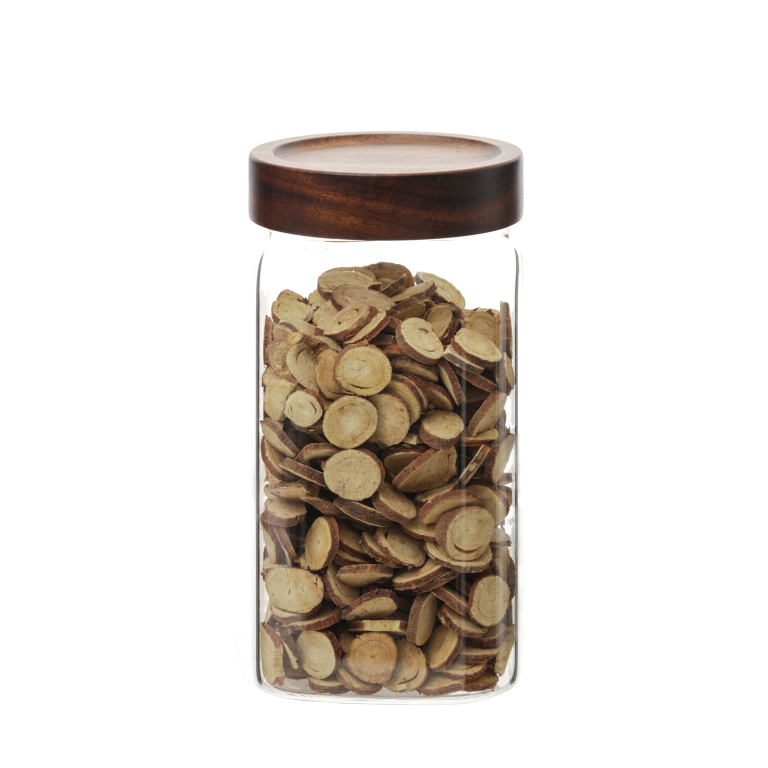New Design Square Shape Airtight Borosilicate Glass Storage Jar with Acacia Screw Lid