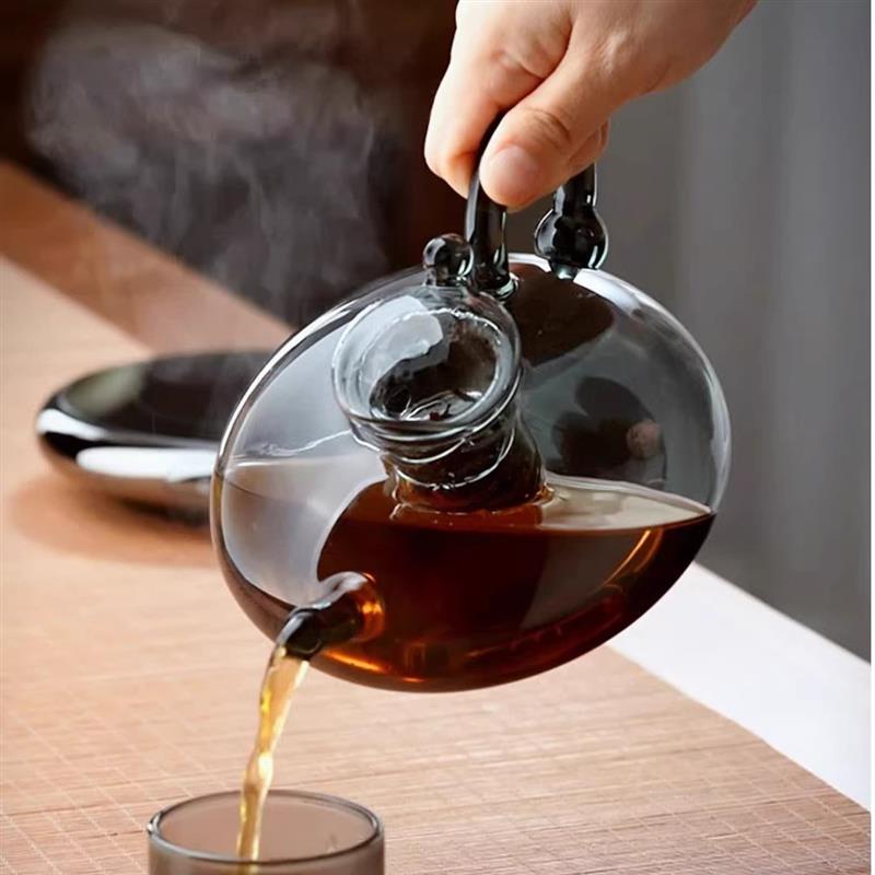 Newest Design, Bulk Purchase Options High Quality Black Color Borosilicate Glass Teapot