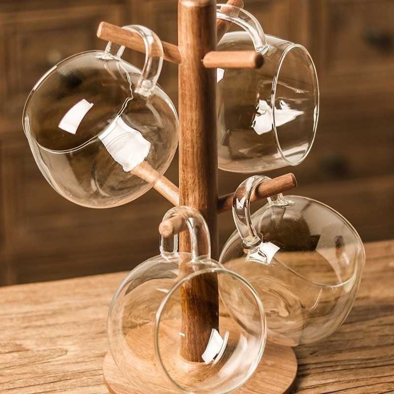 New Release, Best for Wholesale & Retail Modern High Borosilicate Glass Teapot Set with Acacia Wood Cover and Cup