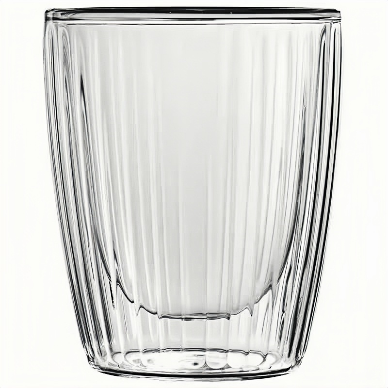 double wall drinking glass Vertical stripe shape espresso cup