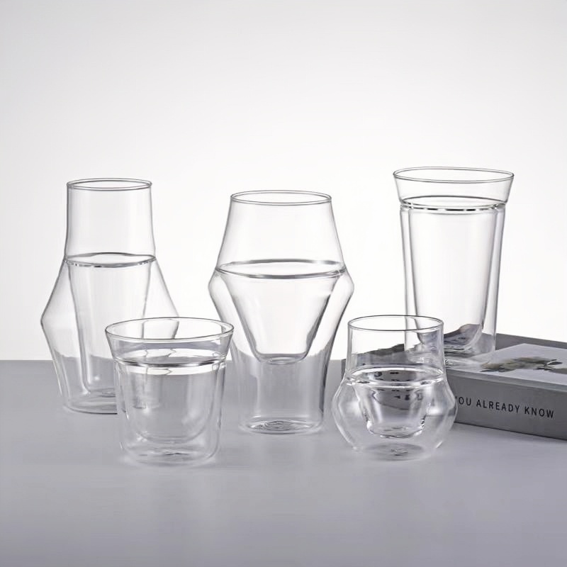 double walled glass tea mugs cappuccino cups latte glasses