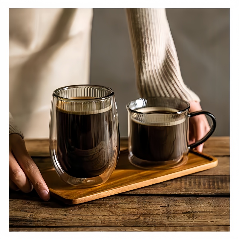 Double skin glass cups target 370ml for coffee