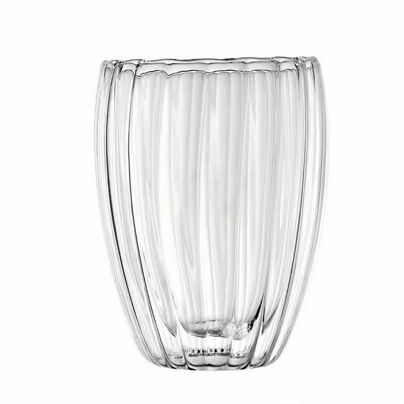 personalized stemless double wall insulated glass espresso coffee wine cups