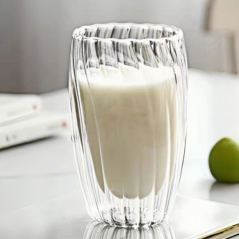 personalized stemless double wall insulated glass espresso coffee wine cups