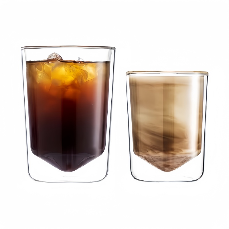 Insulated double layer glass drinking tea mug