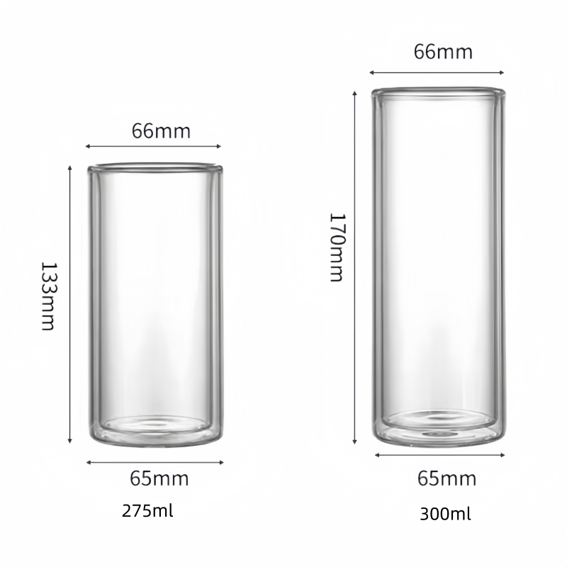 Big double wall transparent High-necked wine cappuccino mug