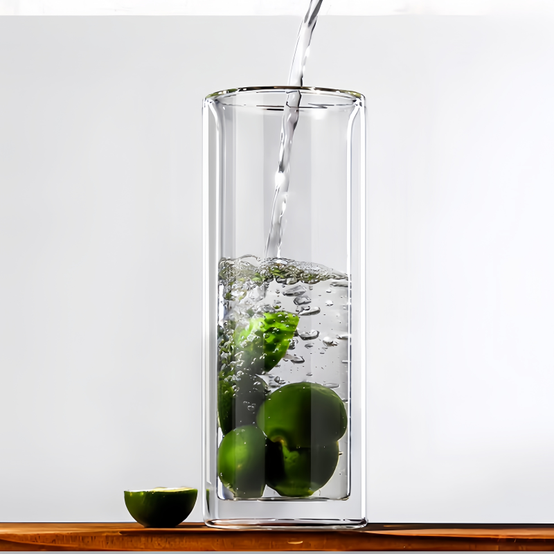 Big double wall transparent High-necked wine cappuccino mug