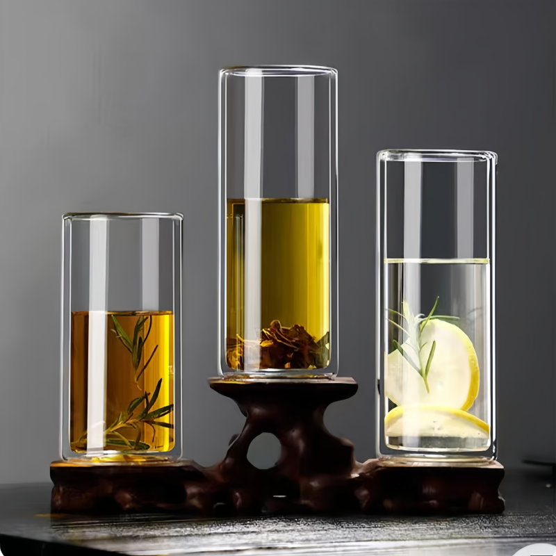 Big double wall transparent High-necked wine cappuccino mug