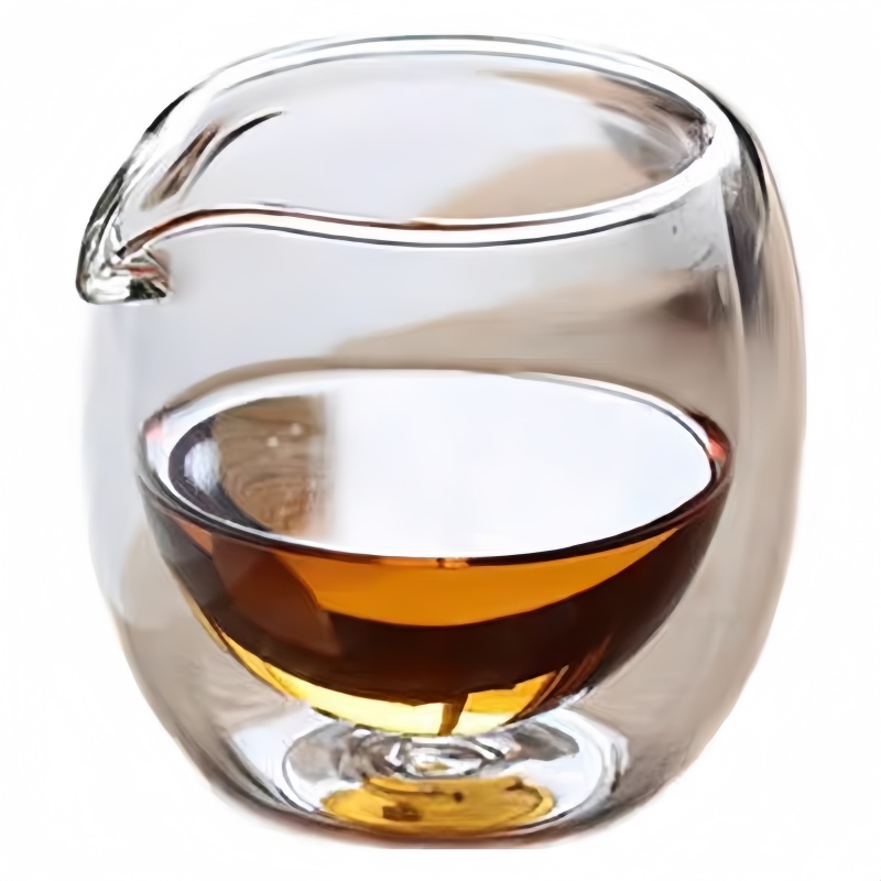 Clear reusable insulated double thermal travel glass mugs