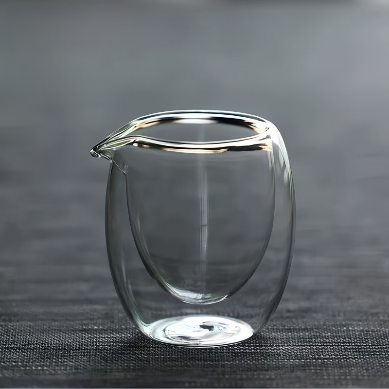 Clear reusable insulated double thermal travel glass mugs