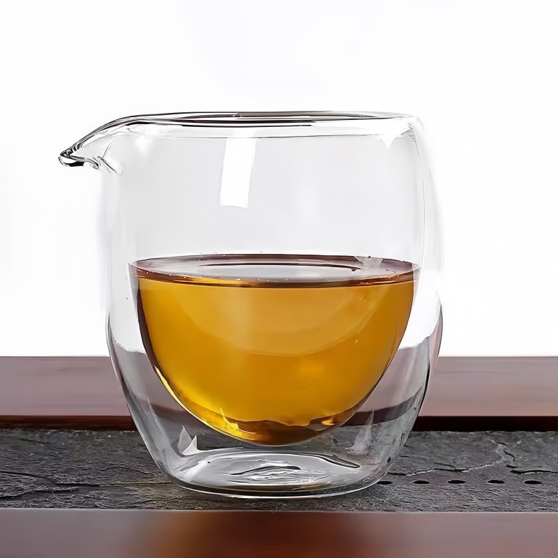 Clear reusable insulated double thermal travel glass mugs