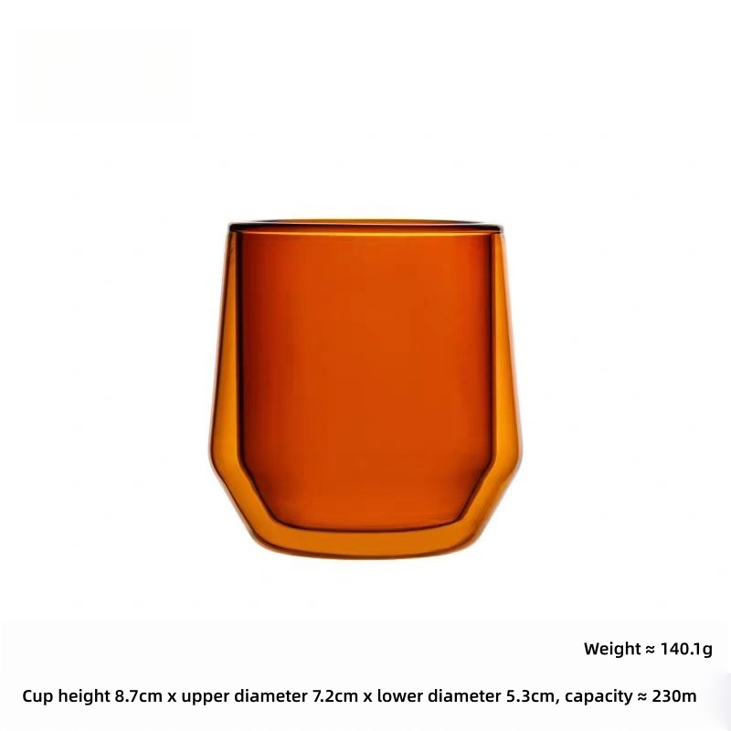 230ml modern Amber double lined coffee tea glasses