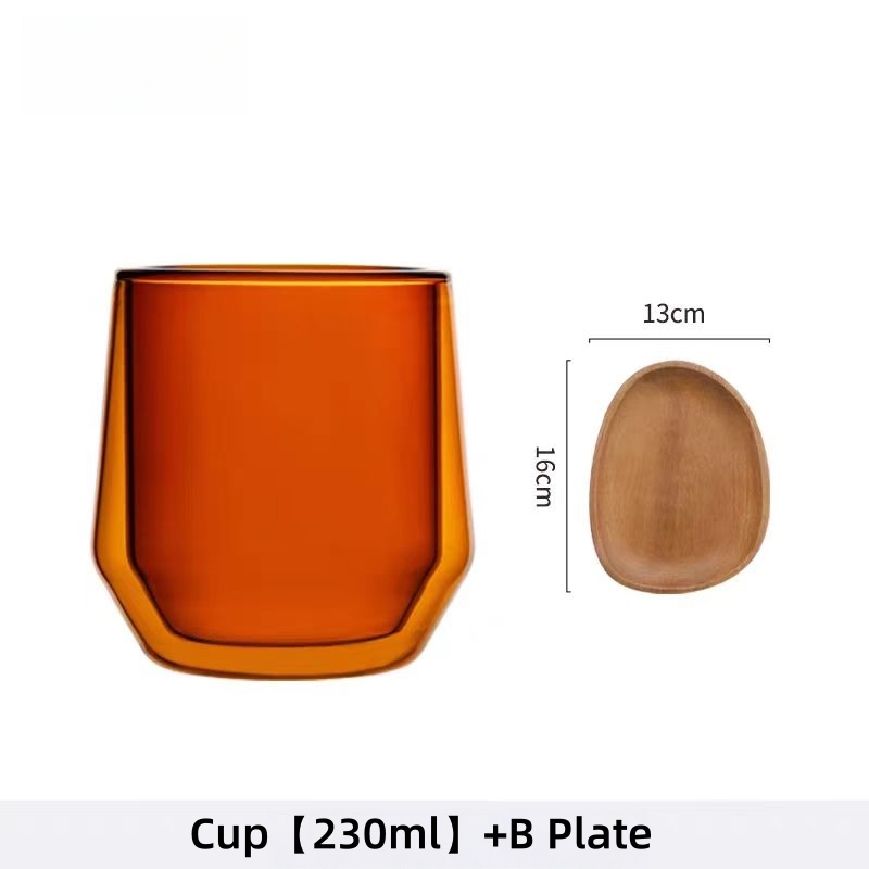 230ml modern Amber double lined coffee tea glasses