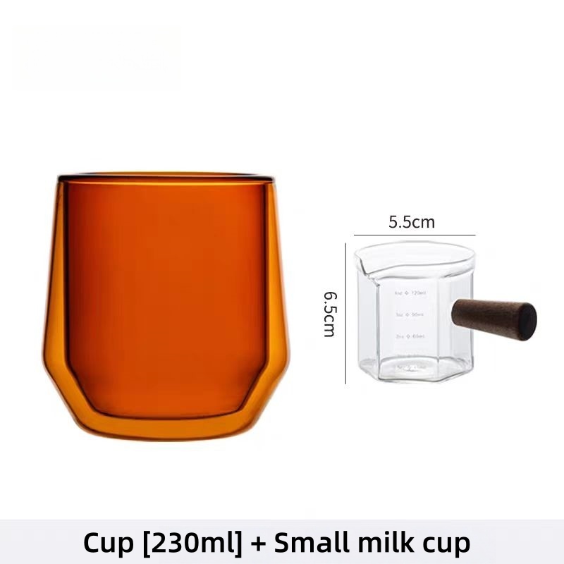 230ml modern Amber double lined coffee tea glasses