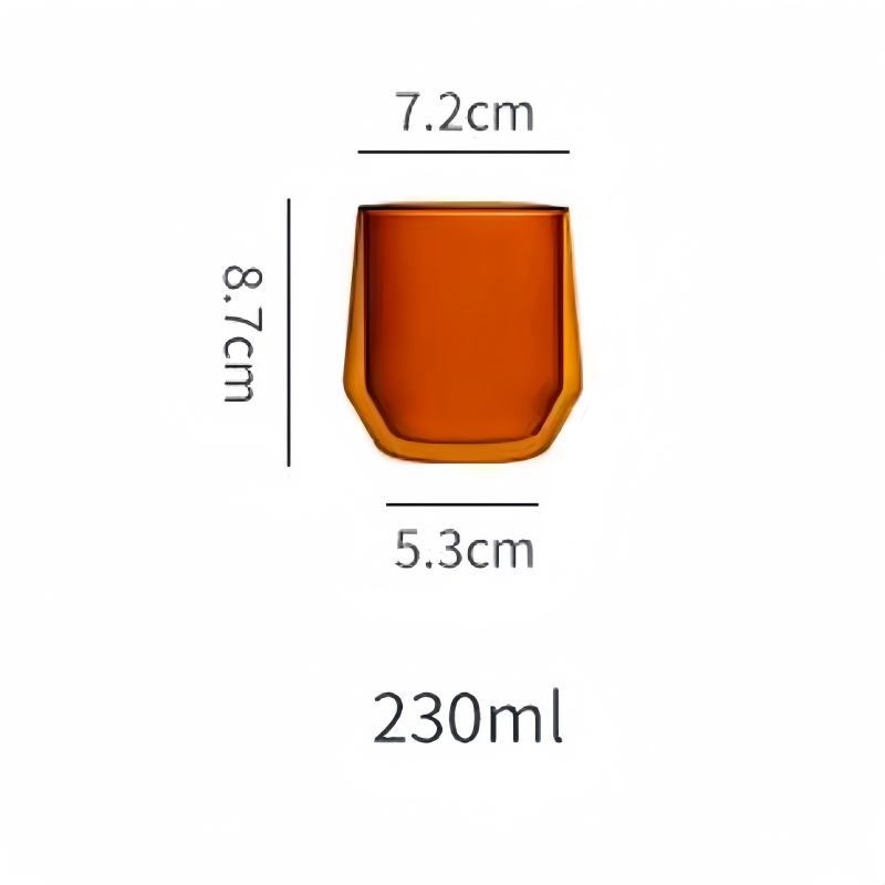 230ml modern Amber double lined coffee tea glasses