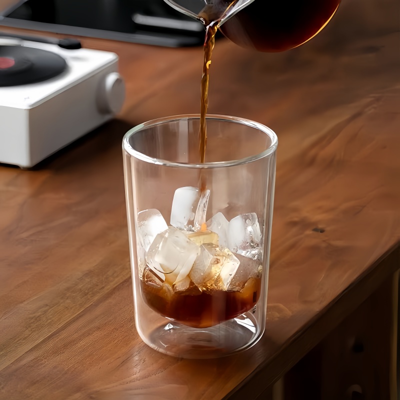 double layer glass teacup